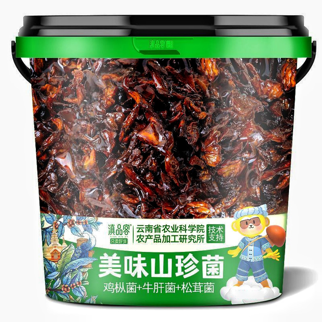云南油炸菌子大罐鸡枞菌即食云南特产松茸菌牛肝菌炒饭拌面下饭酱