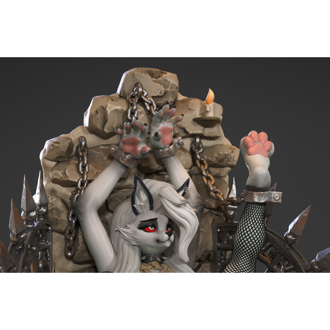 被囚禁的露娜极恶老大手办 周边 furry 兽娘 兔娘 GK 白模