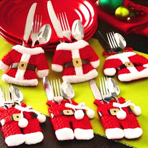 Christmas desktop decoration, Christmas knife and fork set