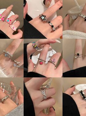 Big eyed cute girl cartoon monster opening ring women's 戒指