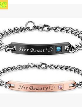 Couple Bracelet Steel Feeling Rose love Black bangle circlet