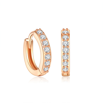 单排闪钻耳环耳圈Hoop earrings women diamond accessories stud