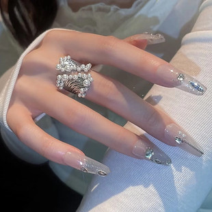 wide rings 女戒指 Female ring cool pearl Temperament version