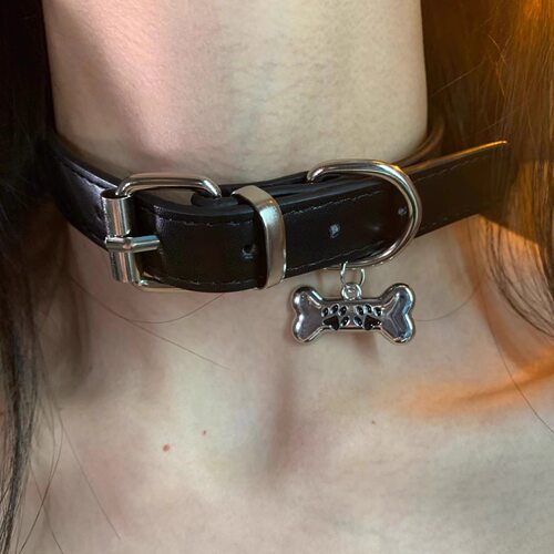 New Collar Leather Bell Clavicle Necklace Punk Rock Chocker
