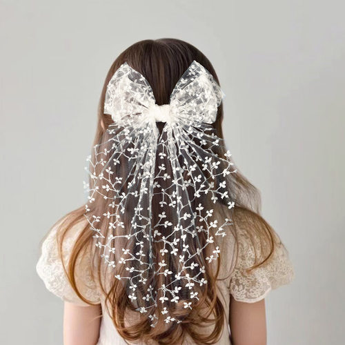 Lace bow girl hair clip accessories princess style hairpin夹