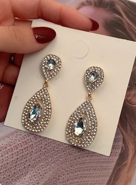 Women's diamond drop earrings Exaggerated stud earrings 耳钉