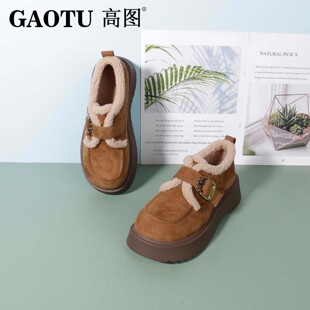 高图休闲棉鞋女2025冬季新款绒面保暖休闲复古勃肯面鞋5579-82765