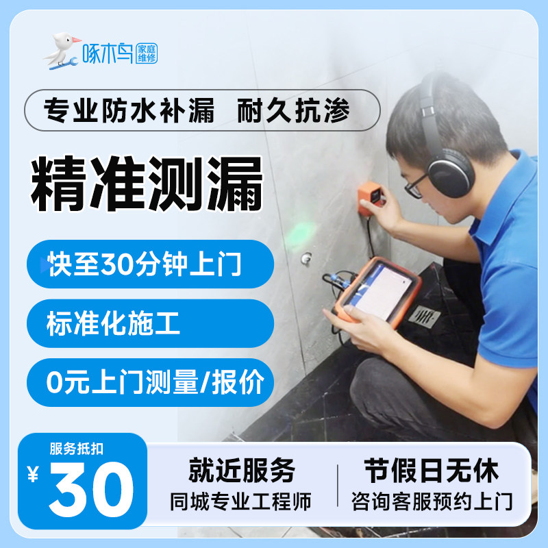 啄木鸟精准测漏北上广深上门仪器检测厨卫暗管漏水查找渗水预付款