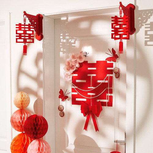 婚房布置结婚卧室房门装饰