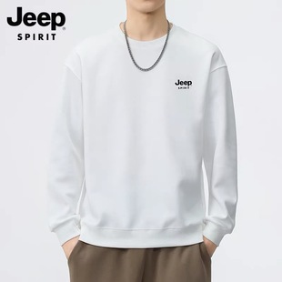 JEEP吉普长袖打底衫男2025新款男t恤纯棉春秋款运动卫衣上衣男款Y