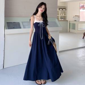 新款甜美收腰修身吊带连衣裙女2026夏季纯欲风蕾丝拼接绑带短裙子