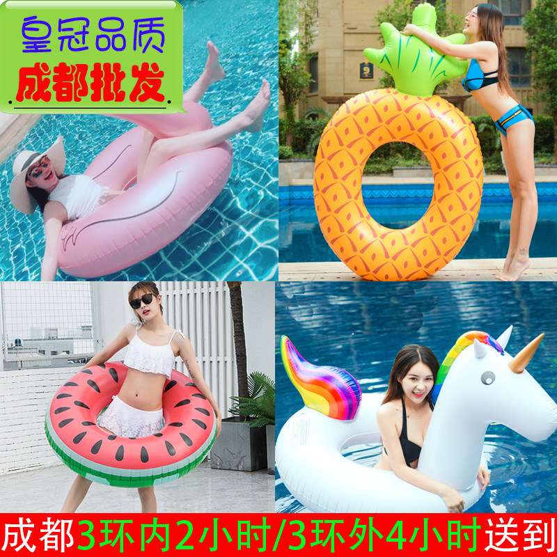 成都现货七夕情人节游泳圈大号独角兽浮排成人情侣水上充气拍照