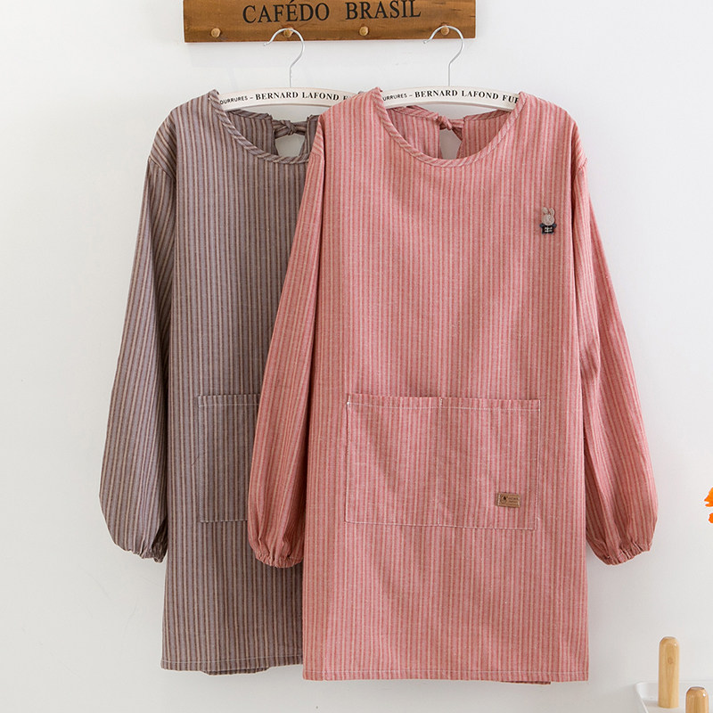 家用时尚长袖围裙厨房罩衣外套女防水防油大人可爱做饭工作服日系,家庭/个人清洁工具,围裙,淘宝优惠券,粉丝福利购,淘宝优惠卷