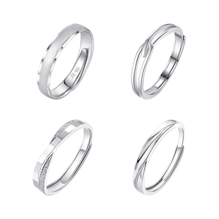 925纯银男士戒指999足银单身单戒开口高级感男生款小指尾戒银戒