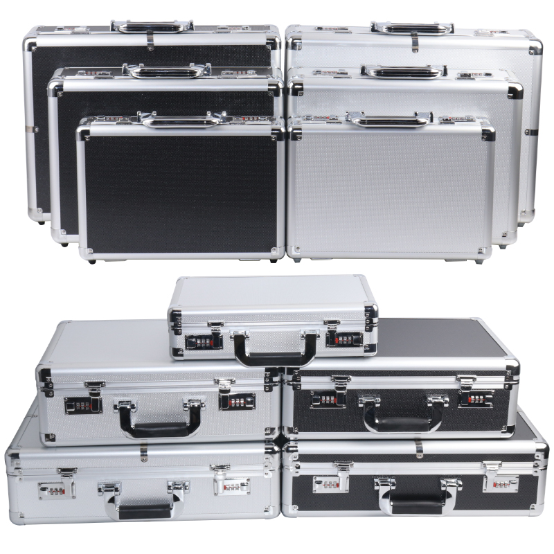Aluminum alloy toolbox instrument storage box small file insurance password box suitcase large custom
