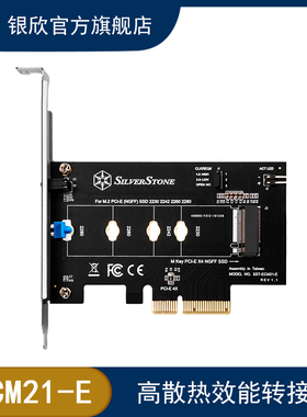 银欣SilverStone ECM21-E M.2PCIe/NVMe SSD转PCIex4免螺丝转接卡