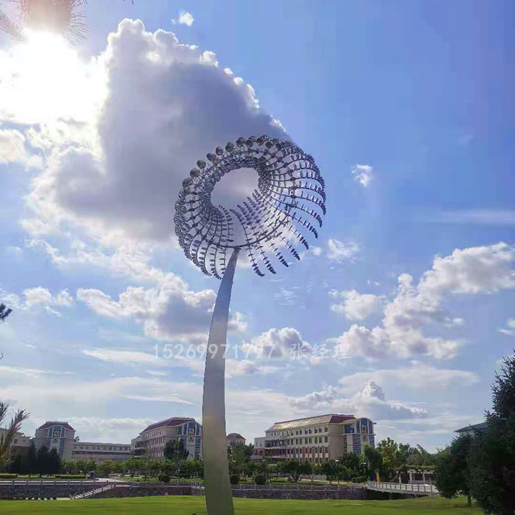 大型不锈钢风动雕塑户外城市地标建筑广场标志性建筑风动风车