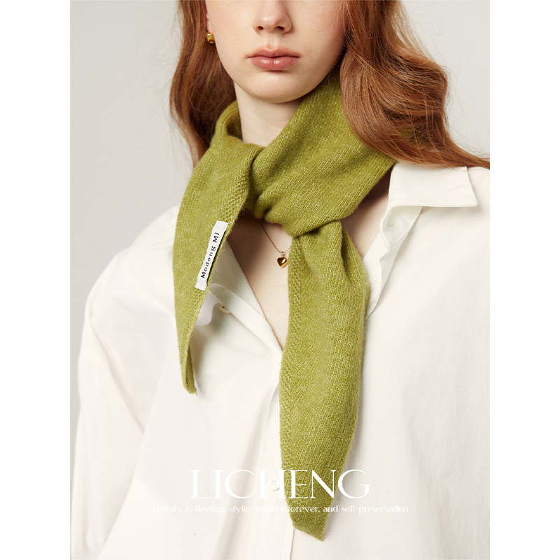 英国原单含羊毛针织三角巾围巾女