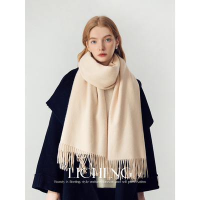 礼诚阿尔巴斯纯山羊绒水波纹围巾
