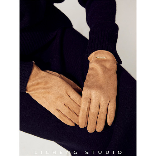 百搭复古防风皮手套可触摸