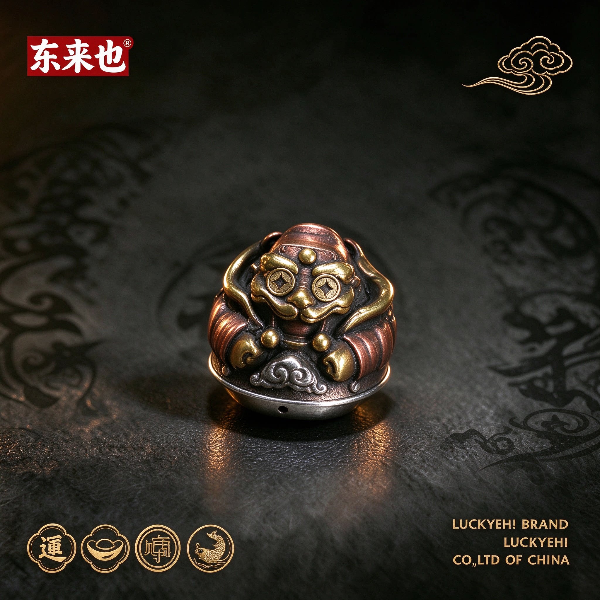 东来也串珠纯银三色铜手工diy小配件编绳配饰手链手串包公隔珠