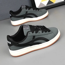 田莆网红春季复古时尚莆由男鞋真皮面包休闲情侣运动鞋校园滑板鞋