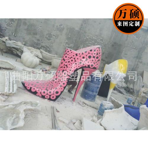 厂家制作玻璃钢高跟鞋雕塑玻璃钢树脂雕塑商场美陈装饰摆件