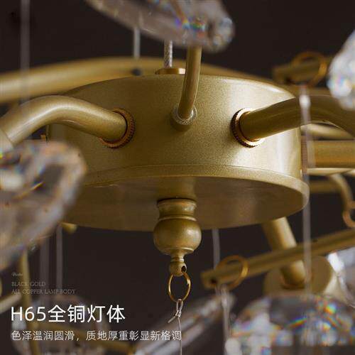 法式轻奢灯具后现代水晶客厅灯全铜餐厅吊灯别墅卧室异形树枝灯饰