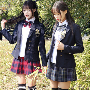 春秋英伦学院校服套装韩版双排扣西装外套长袖jk制服短裙学生班服