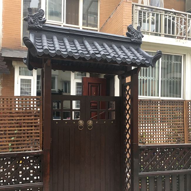 仿古一体瓦中式复古屋檐瓦围墙门头屋顶装饰瓦片连接