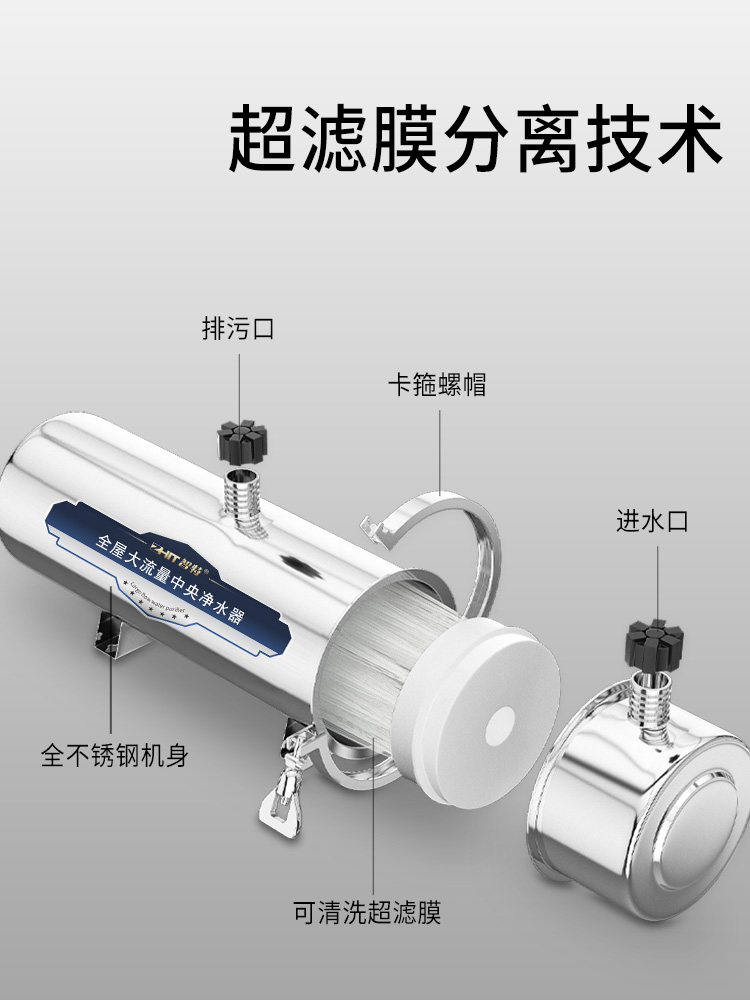 智特净水器家用商用直饮农村井水自来全屋中央水管大流量过滤器机