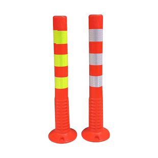 隔离墩交通防撞柱橡胶固定桩软性弹力柱塑料拦路警示柱马路停车桩