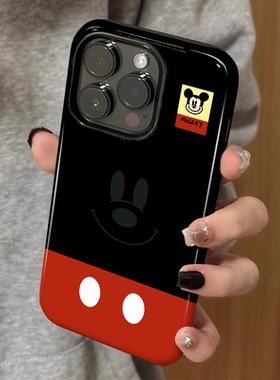 可爱米奇 适用苹果16promax新款iPhone15手机壳女生13卡通14高级感小众不撞款12防摔二合一菲林11保护套plus