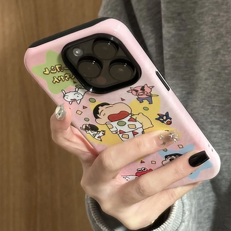 卡通可爱呆萌小新手机壳少女粉