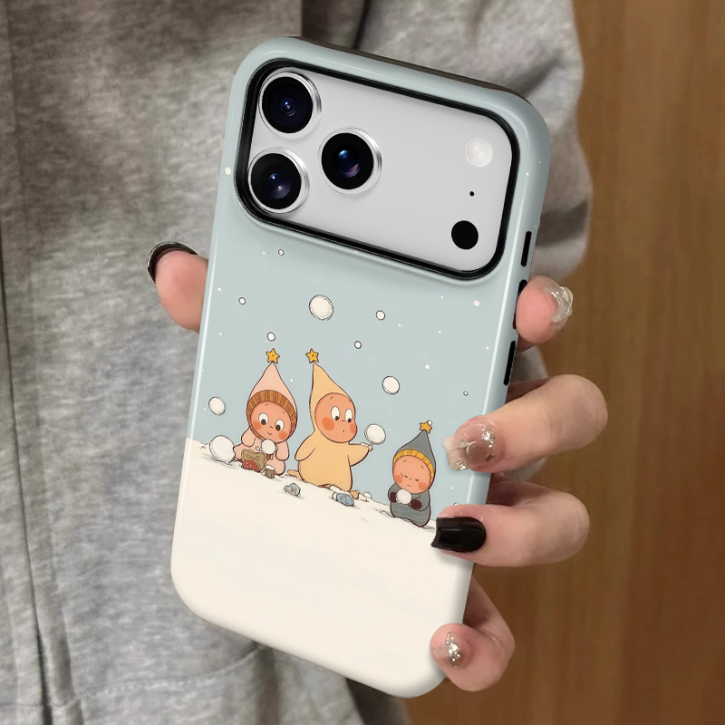 雪地玩雪星星人 适用苹果17promax新款iPhone16手机壳女生1314高级感小众不撞款15防摔二合一菲林保护套plus,3C数码配件,手机保护套/壳,淘宝优惠券,粉丝福利购,淘宝优惠卷