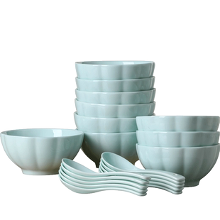 陶瓷日式碗套装陶瓷碗家用餐具吃饭碗泡面汤碗吃饭碗南瓜小汤碗