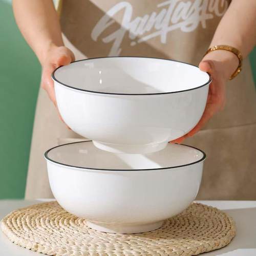 家用大号简约创意面汤碗纯
