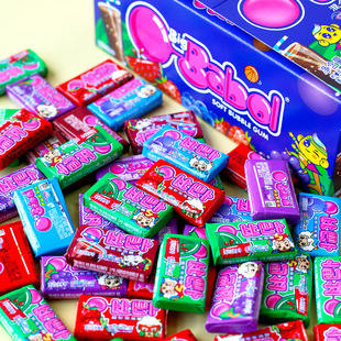 比巴卜超软泡泡糖120个口香糖混合装 儿童糖果8090后童年怀旧零食