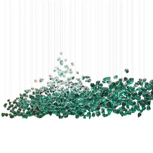 定制酒店大堂工程水晶灯售楼部沙盘灯大型大厅冰块石头玻璃吊灯