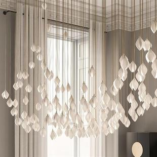 北欧创意个性 楼大灯具 玉兰花造型客厅餐厅吊灯设计师别墅楼梯复式