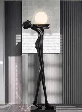 创意抽象人物雕塑摆件售楼处酒店样板间大型玻璃钢落地装置艺术品