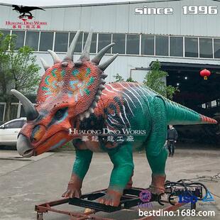 自贡仿真玩具制作工厂恐龙主题公园软体硅胶戟龙机械恐龙模型.