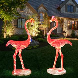 户外庭院仿真动物卡通火烈鸟雕塑花盆花缸花园幼儿园装 饰园林摆件