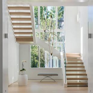 意大利设计师创意现代客厅别墅挑空轻奢高端LOFT长条楼梯吊灯