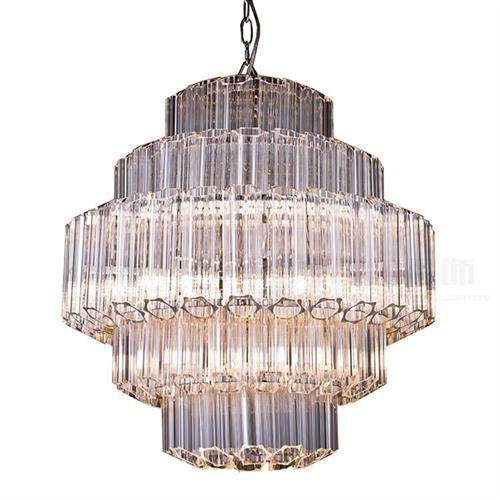 六角梅花玻璃棒吊灯现代简约复古奢华RH美式设计师软装别墅灯具