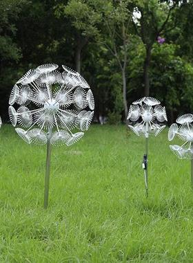 户外不锈钢光纤蒲公英雕塑广场草坪景观发光防水落地式摆件装饰品