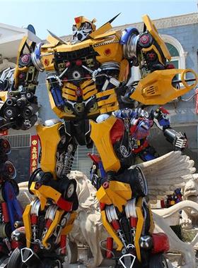 铁艺定制大黄蜂擎天柱变形金刚雕像电影院汽车店招牌迎宾雕塑摆件