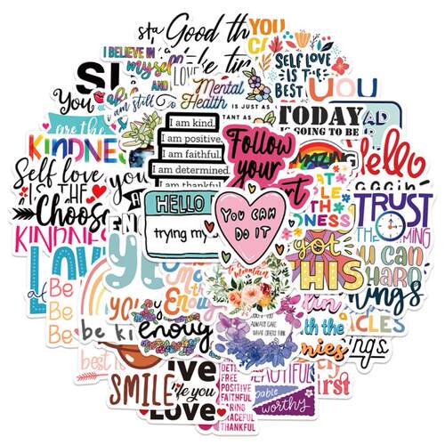 52PCS Inspirational Stickers Motivational Phrases Life Quote