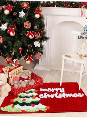 Christmas Decor FloorMat Doormat Bath Toilet Carpet 入户地垫