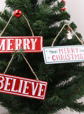 DIY Christmas welcome sign can be hung on the iron plate字牌